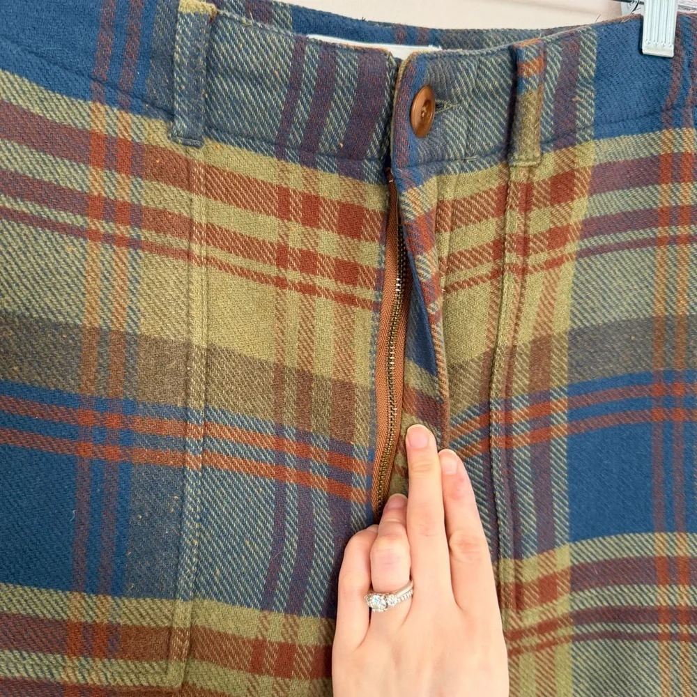 NWT The Great Ranger Pants Sequoia Plaid Flannel Cropped Size 29 100% Cotton